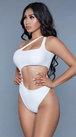 Be Wicked Quinn One Shoulder One Piece -Bikini Essence Sales Store BW 1976 white side 2020JUN23576
