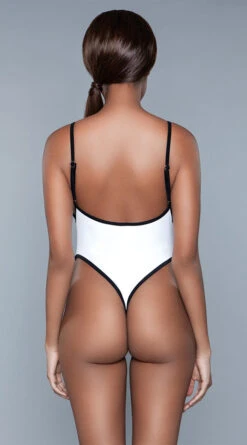 Be Wicked Payton Thong One Piece Swimsuit -Bikini Essence Sales Store BW 1981 white back 2020JUN23576