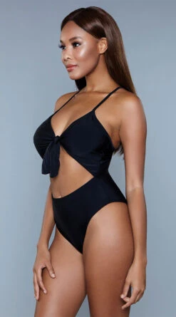 Be Wicked Delaney One Piece Swimsuit -Bikini Essence Sales Store BW 1983 black side 2020JUN23576