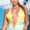 Plus Size Miami Sunset Ribbed One Piece Swimsuit 1 Plus Size Miami Sunset Ribbed One Piece Swimsuit -Bikini Essence Sales Store ES 6687X Miami Sunset F 2022APR47823