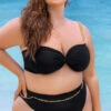 Plus Size Modern Retro Bandeau Bikini 1 Plus Size Modern Retro Bandeau Bikini -Bikini Essence Sales Store ES 67002X Black F