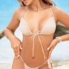 Shimmering String Thong Bikini -Bikini Essence Sales Store ES 67023 ShimmeryIvory Front 2023APRIL