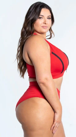 Plus Size Sporty Red Two Piece Swimsuit -Bikini Essence Sales Store ES 6789X RED 4 YANDY PS02172022