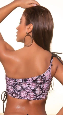 Yandy Slither & Slay One Shoulder Bikini Top 7 Yandy Slither & Slay One Shoulder Bikini Top -Bikini Essence Sales Store EY 4053T TOP 14 pink 2019SWIM Snake a