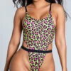 Yandy Cheetah Yourself High Cut One Piece Swimsuit -Bikini Essence Sales Store EY 4173 GREEN PS01282020 1