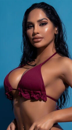 Yandy Riptide Ruffle Triangle Bikini Top -Bikini Essence Sales Store EY 4206T TOP PS12182020 EDS 591