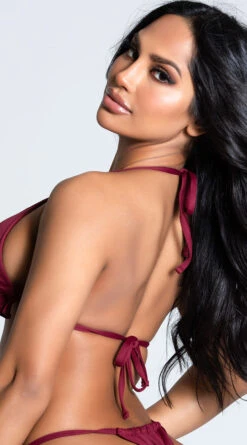 Yandy Riptide Ruffle Triangle Bikini Top -Bikini Essence Sales Store EY 4206T TOP RED 9 PS12172020