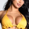 Yandy Riptide Ruffle Triangle Bikini Top -Bikini Essence Sales Store EY 4206T TOP YELLOW 3 PS12172020