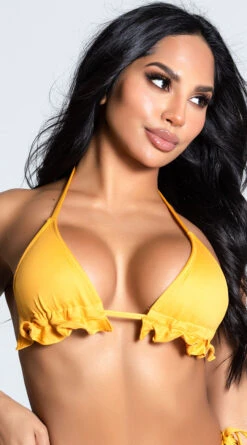 Yandy Riptide Ruffle Triangle Bikini Top