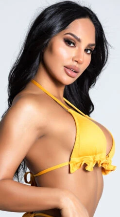 Yandy Riptide Ruffle Triangle Bikini Top -Bikini Essence Sales Store EY 4206T TOP YELLOW 4 PS12172020