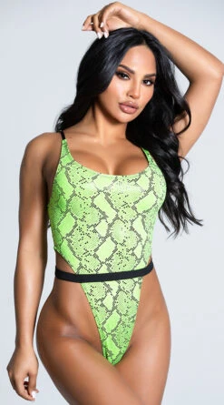 Yandy Let's Snake Love One Piece Swimsuit -Bikini Essence Sales Store EY 4215 GREEN 2 PS12172020