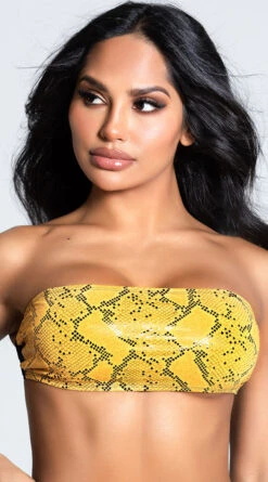 Yandy Snake Around Bandeau Top -Bikini Essence Sales Store EY 4216T TOP YELLOW 10 UPDATED PS12172020