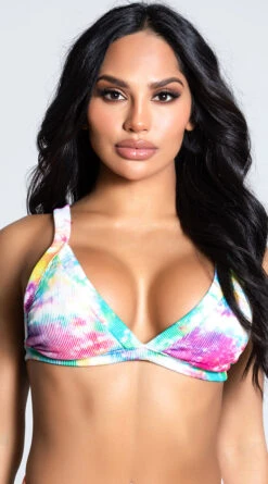 Yandy Dye Hard For Love Triangle Bikini Top -Bikini Essence Sales Store EY 4220T TOP RNBW 1 PS12172020