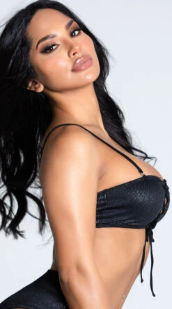 Yandy Seas The Day Bandeau Bikini Top -Bikini Essence Sales Store EY 4236T TOP BLACK 5 PS12172020