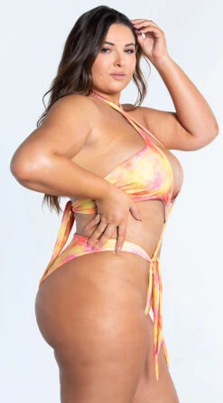 Yandy Plus Size West Coast Sunshine One Piece Swimsuit -Bikini Essence Sales Store EY 4310X ORG 5 YANDY PS02172022