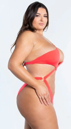 Plus Size Yandy Island Oasis One Piece Swimsuit -Bikini Essence Sales Store EY 4317X CORAL 5 YANDY PS02172022