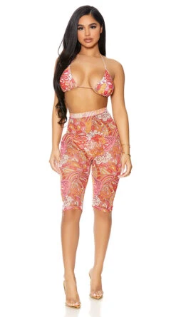 Forplay Take Cover Mesh Biker Shorts -Bikini Essence Sales Store FP 441426 raspberry alt3 lg 2021APR29176