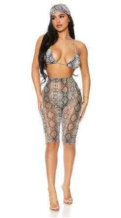 Forplay Take Cover Mesh Biker Shorts -Bikini Essence Sales Store FP 441426 reptile alt3 lg 2021APR29176