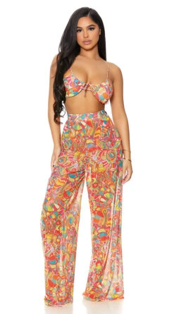 Forplay Got It Covered Palazzo Pants -Bikini Essence Sales Store FP 441429 kaleidoscope alt3 lg 2021APR29176