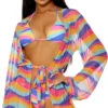 Forplay Cover Me Rainbow Mesh Kimono -Bikini Essence Sales Store FP 442313 PIT 3 2022MARCH47755